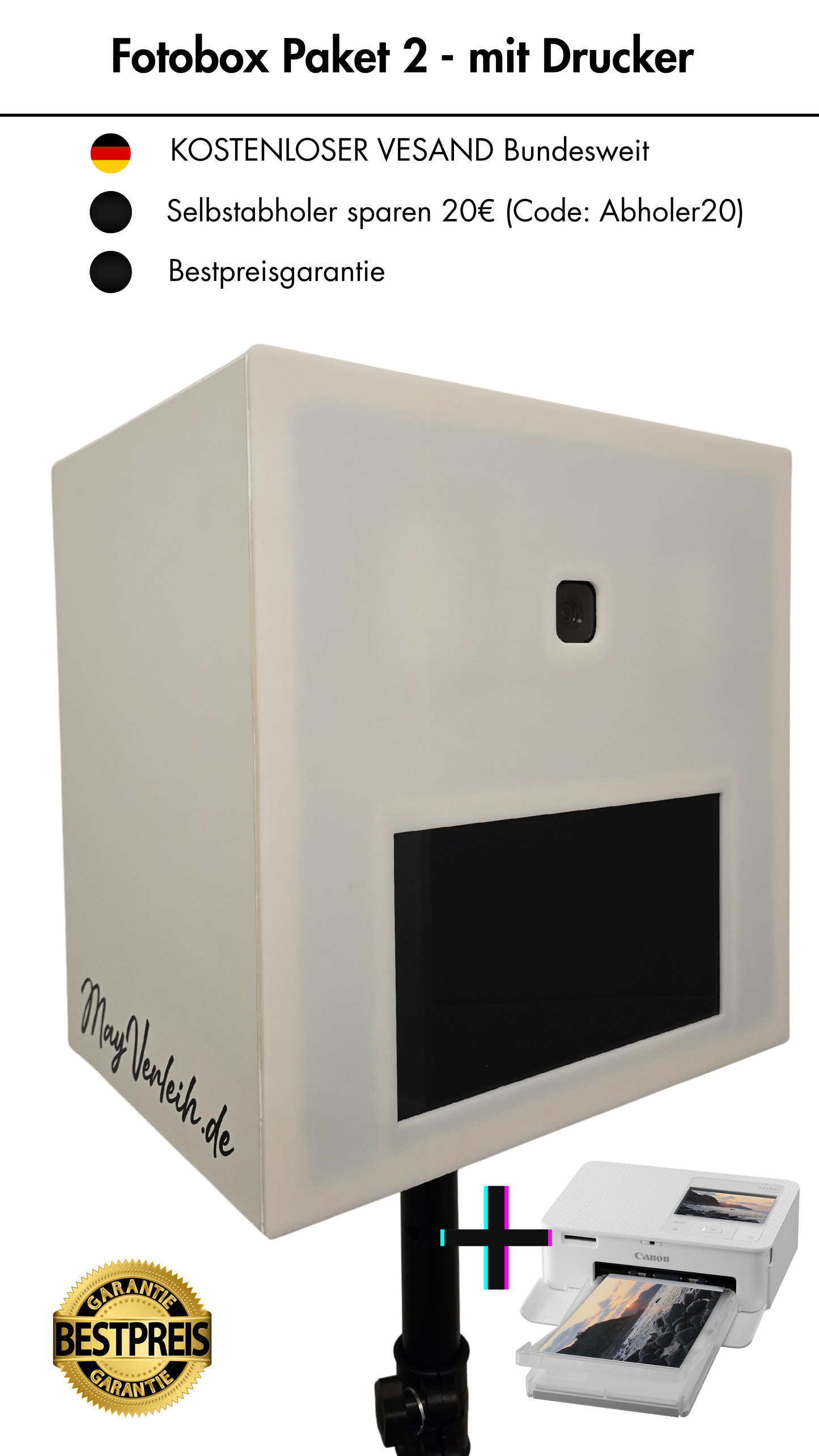 Fotobox - Paket 2 (inkl. Canon Selphy)