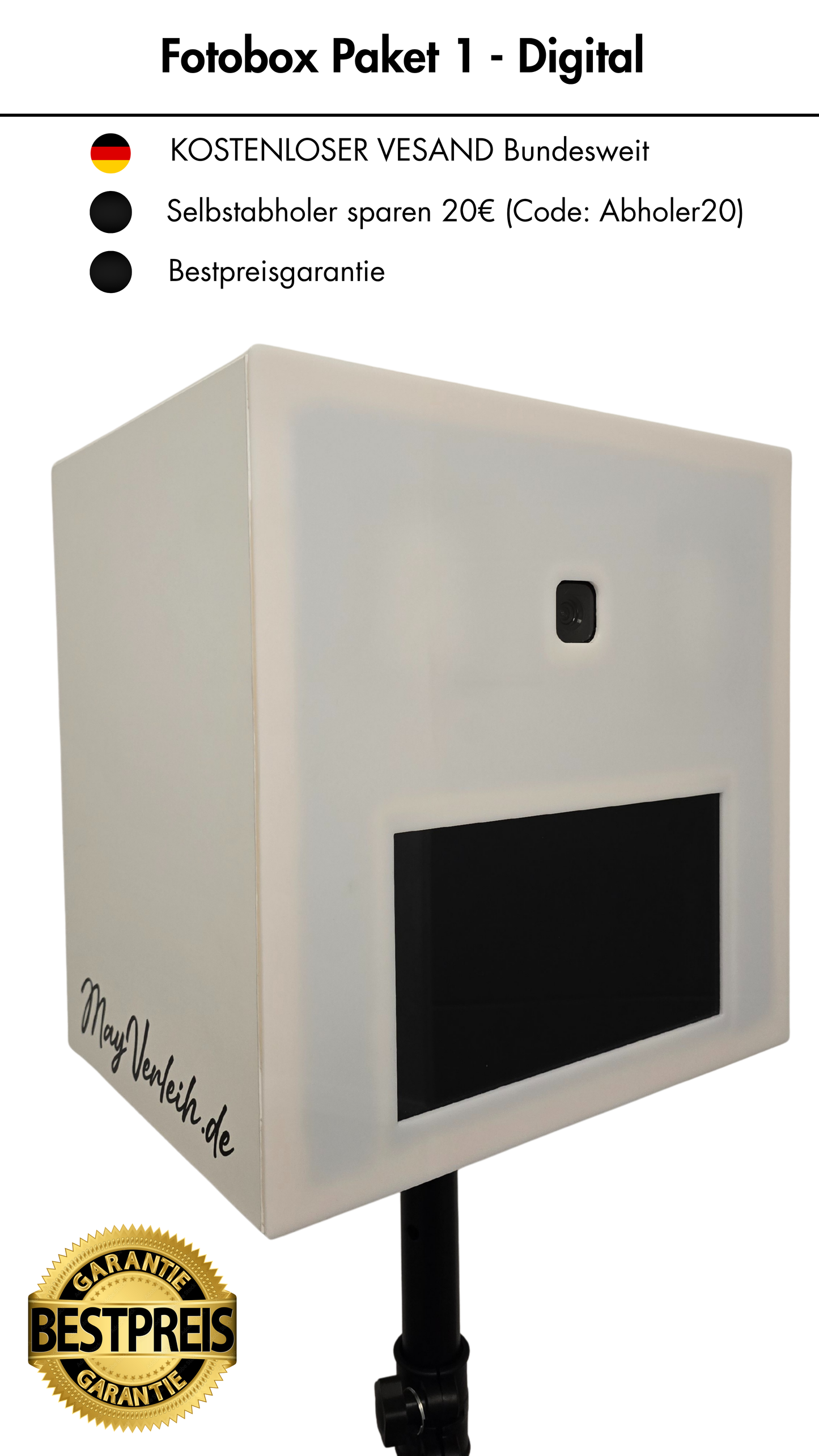 Fotobox - Paket 1 (Digital - ohne Drucker)