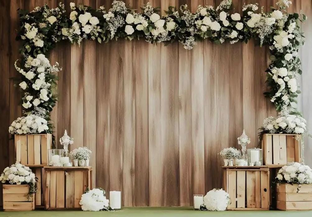 Holz Retro mit Blumen