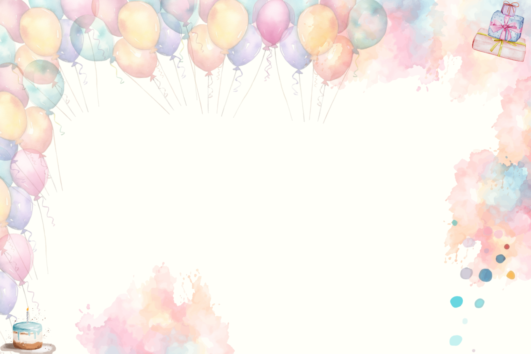 Geburtstagsballons – Postkarten-Hintergrund 10x15 MayVerleih