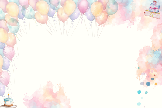 Geburtstagsballons – Postkarten-Hintergrund 10x15 MayVerleih